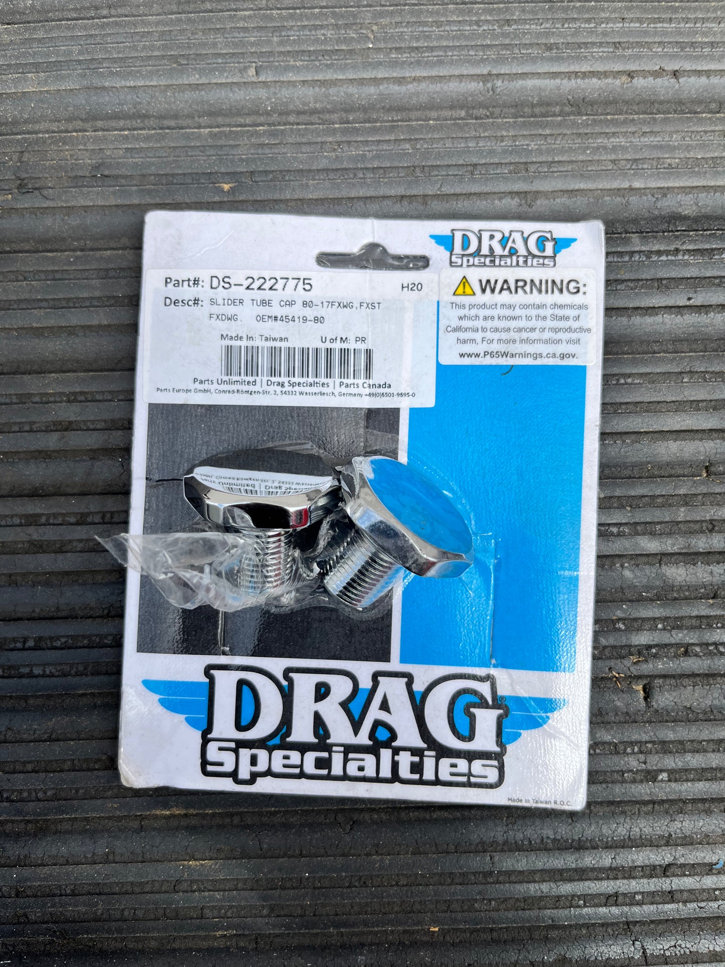 Chrome Harley fork caps