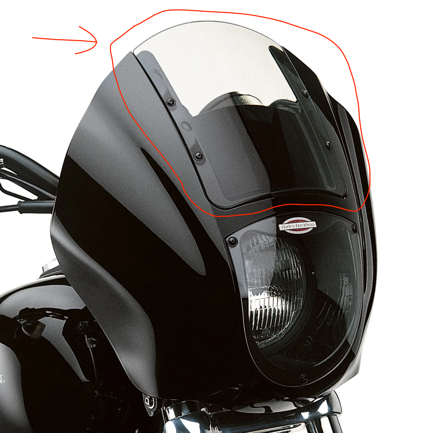 Harley-Davidson NOS OEM quarter fairing windshield 57074-98