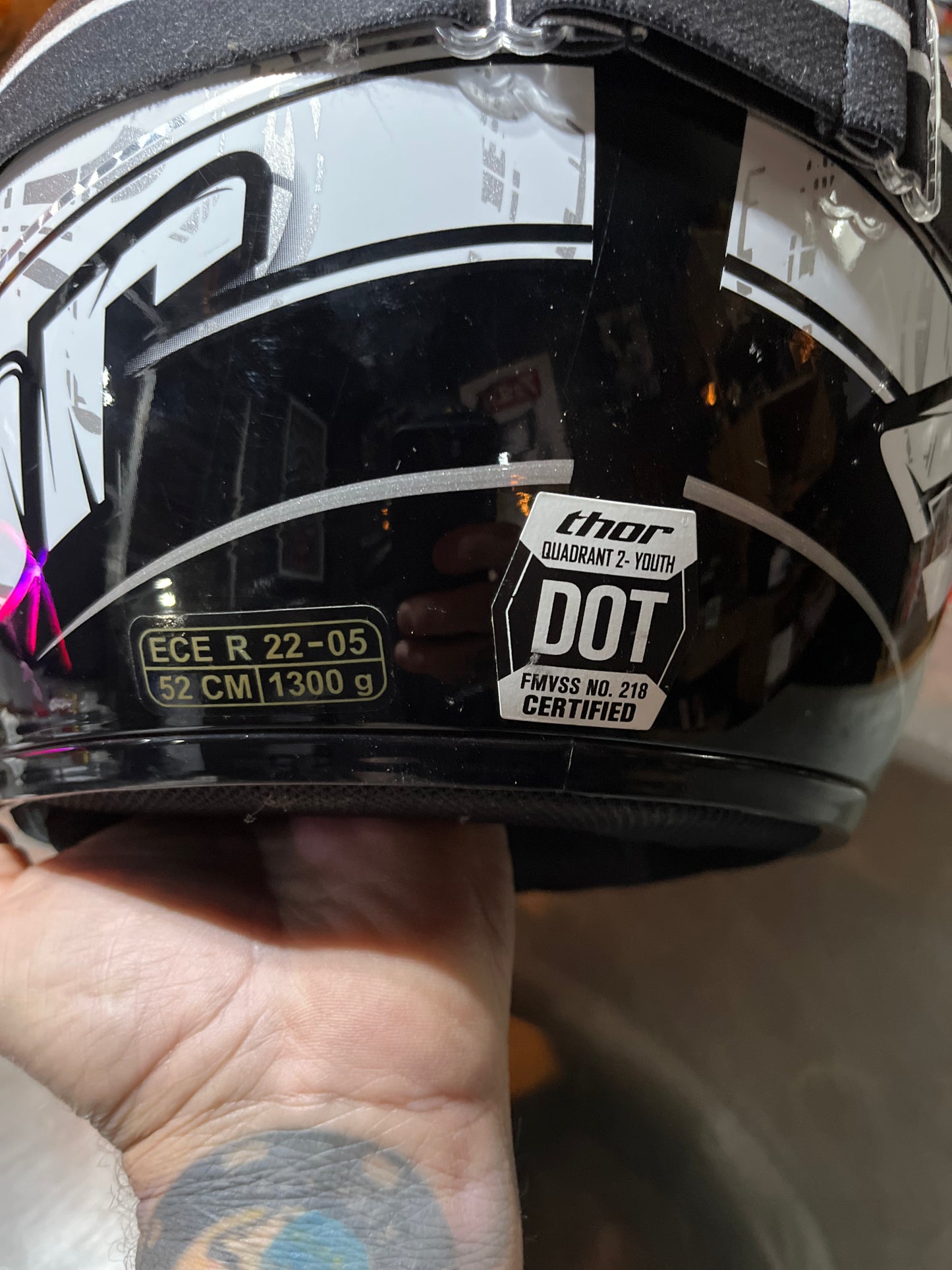 Thor youth dirtbike helmet with goggles