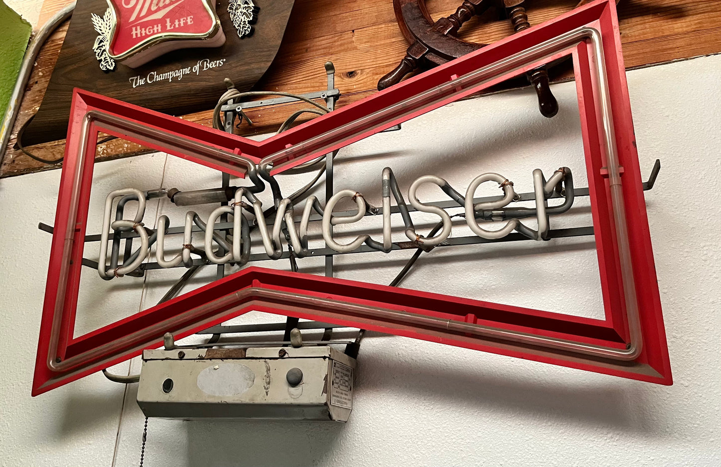 Vintage Budweiser neon sign