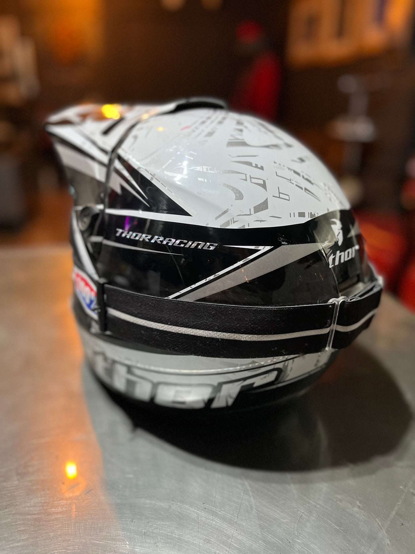 Thor youth dirtbike helmet with goggles