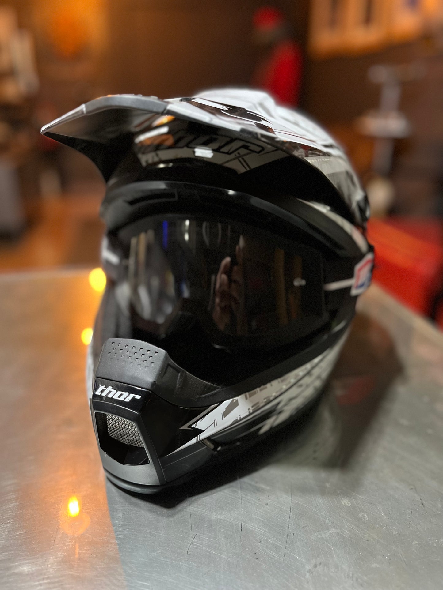 Thor youth dirtbike helmet with goggles