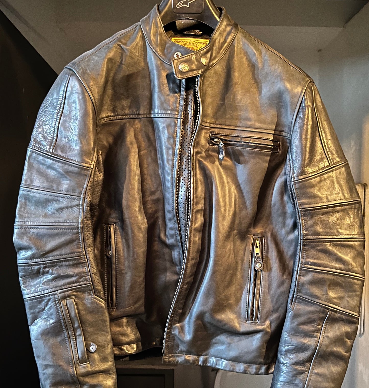 RSD black leather cafe Jacket