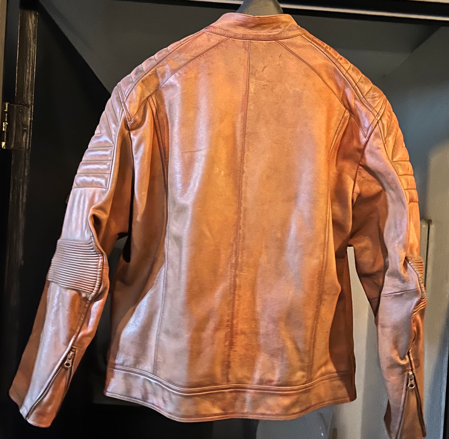 Cafe Racer style leather jacket