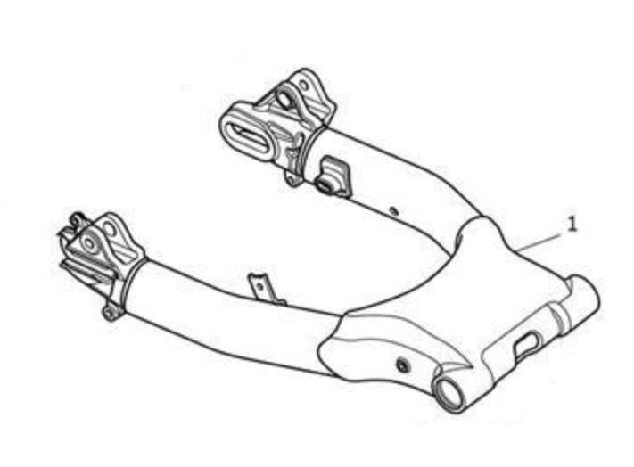 Triumph Thruxton R swingarm, powder coated black